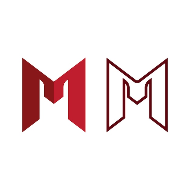 plantilla de la letra M del logotipo