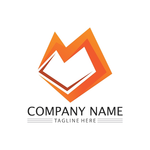 plantilla de la letra M del logotipo
