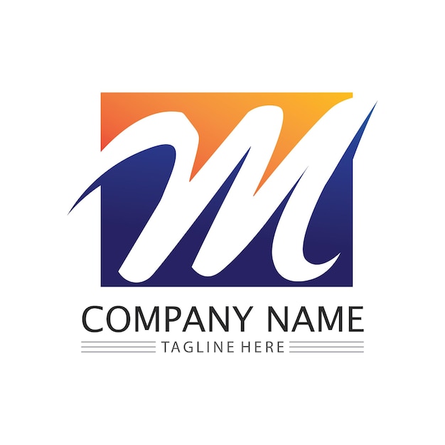 plantilla de la letra M del logotipo