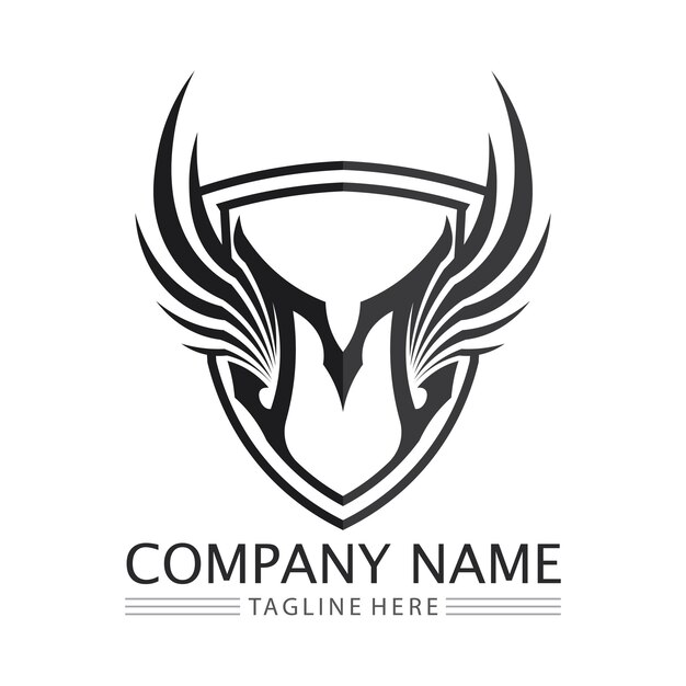 plantilla de la letra M del logotipo