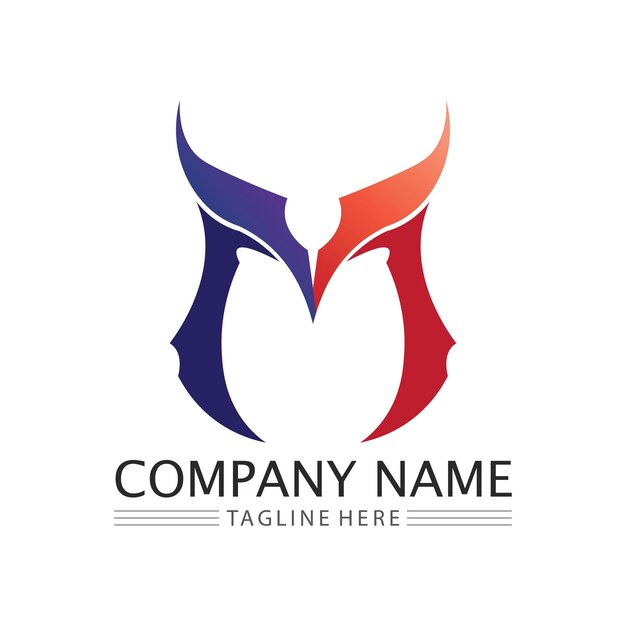 plantilla de la letra M del logotipo