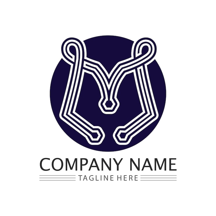 Vector plantilla de la letra m del logotipo