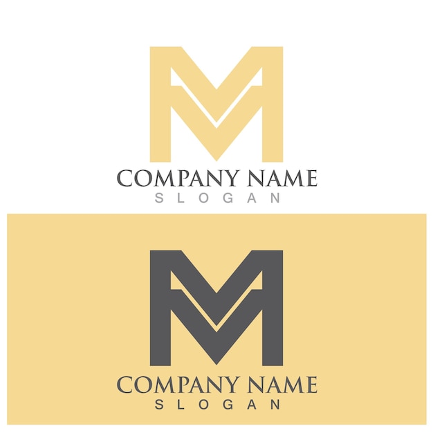 plantilla de la letra M del logotipo
