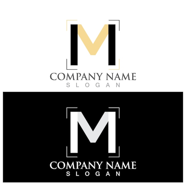 plantilla de la letra M del logotipo