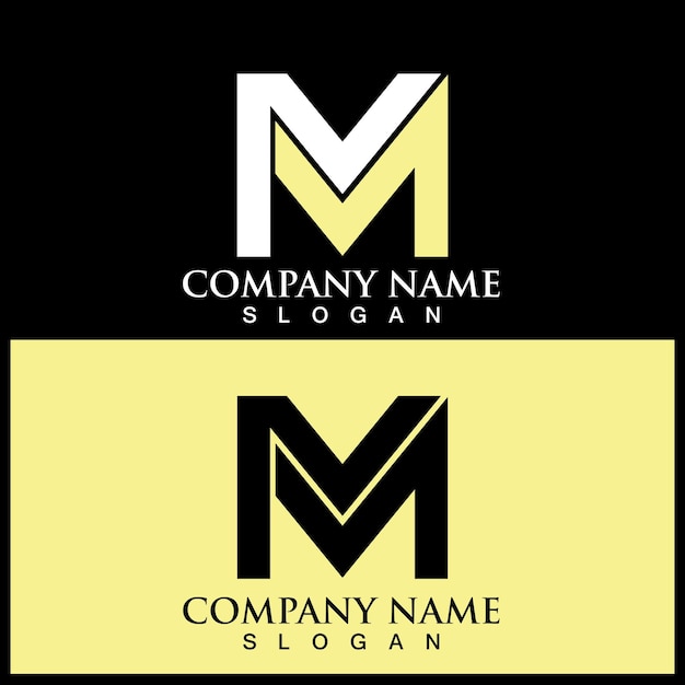 plantilla de la letra M del logotipo