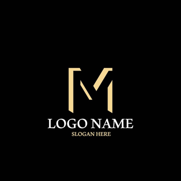 plantilla de la letra M del logotipo