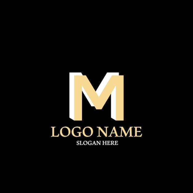 plantilla de la letra M del logotipo