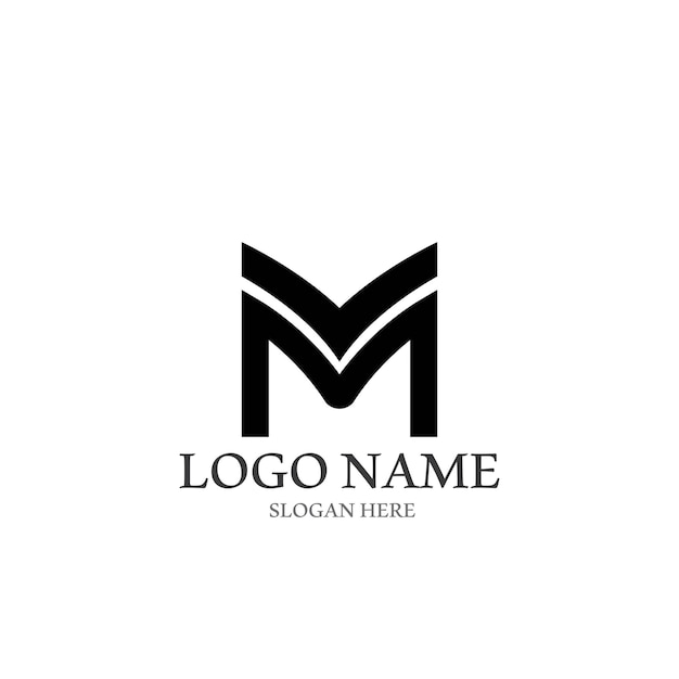 plantilla de la letra M del logotipo