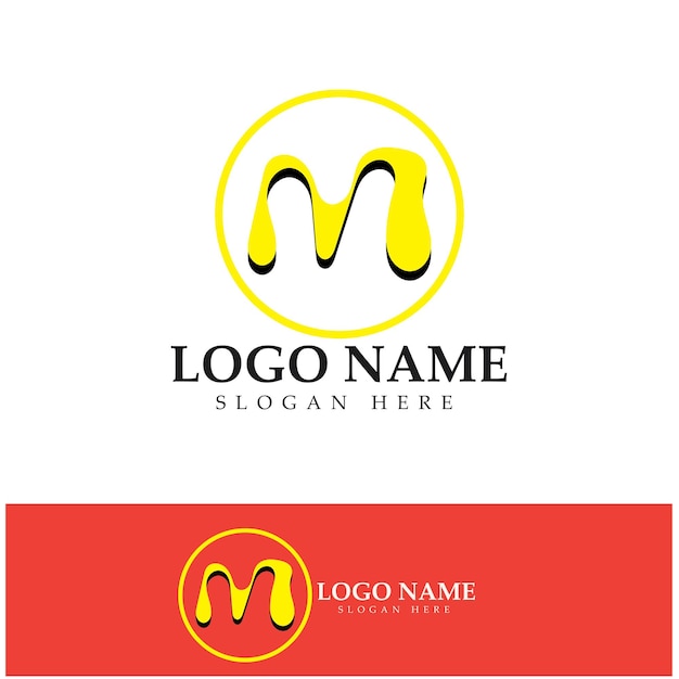 plantilla de la letra M del logotipo