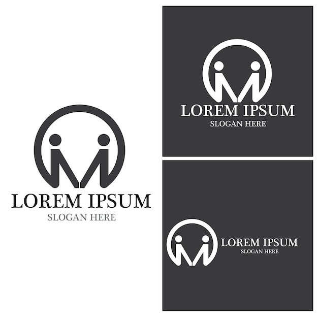 plantilla de la letra M del logotipo