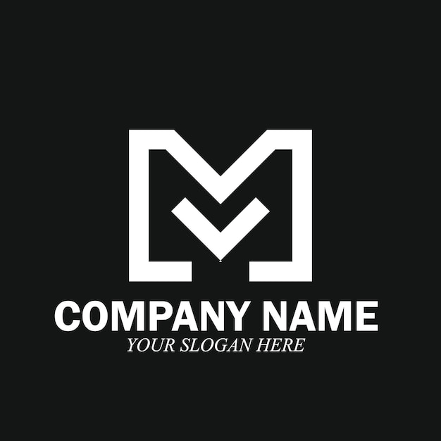 plantilla de la letra M del logotipo