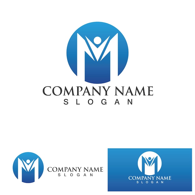 plantilla de la letra M del logotipo