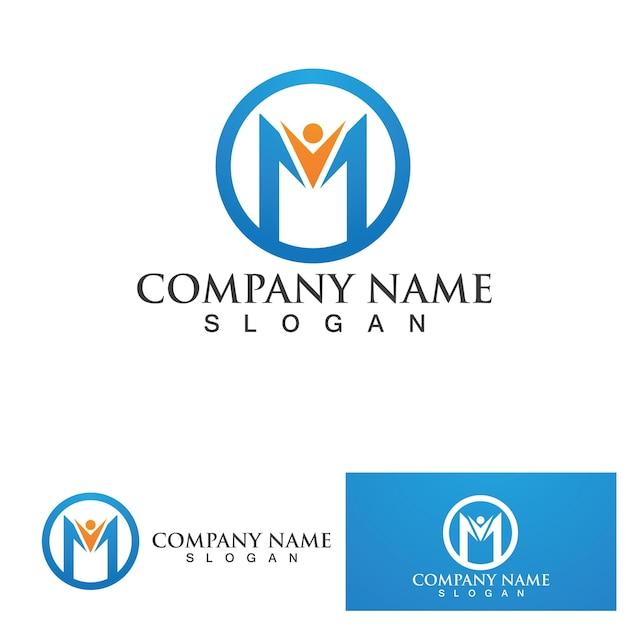 plantilla de la letra M del logotipo
