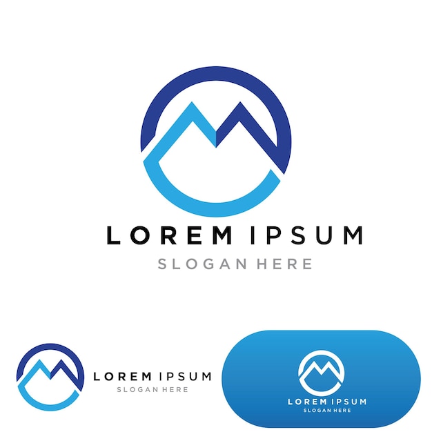 plantilla de la letra M del logotipo