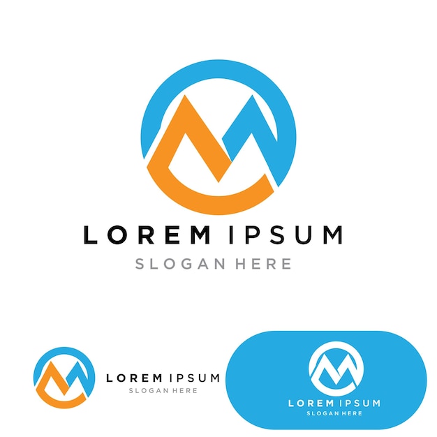 plantilla de la letra M del logotipo