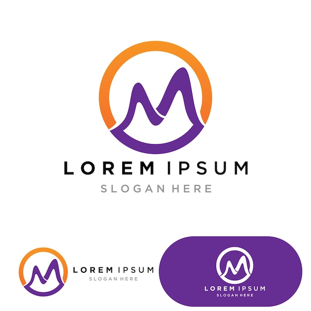 plantilla de la letra M del logotipo