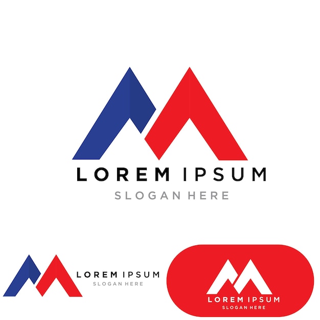 plantilla de la letra M del logotipo