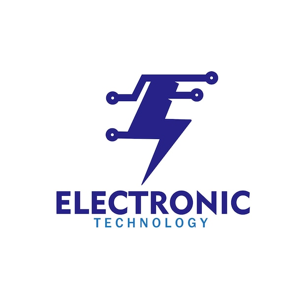plantilla de letra vectorial del diseño del logotipo de la tecnología eléctrica