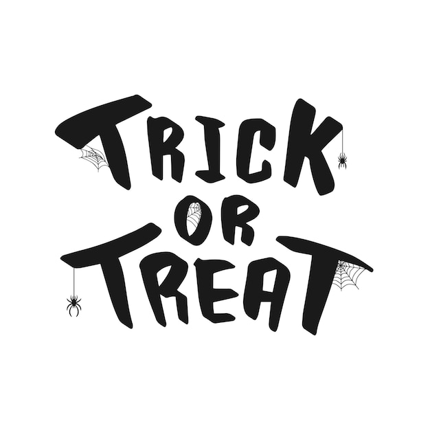 Plantilla de letras Trick or Treat de colección Caligrafía navideña