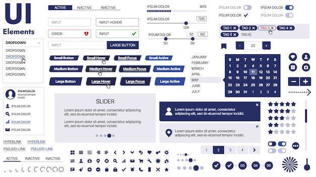 Una plantilla limpia y receptiva con elementos de interfaz de usuario