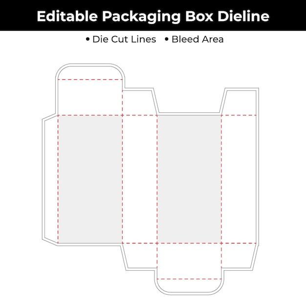plantilla de línea de caja de embalaje editable