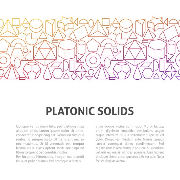 Plantilla de línea de geometría de sólidos platónicos