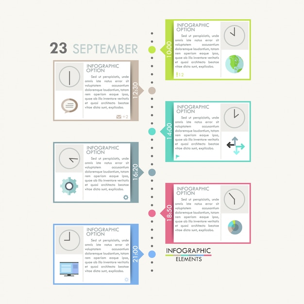 Plantilla de línea de tiempo infografía mínima