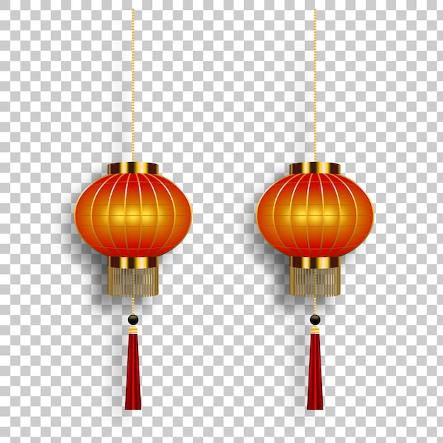Plantilla de linterna china 3d realista.