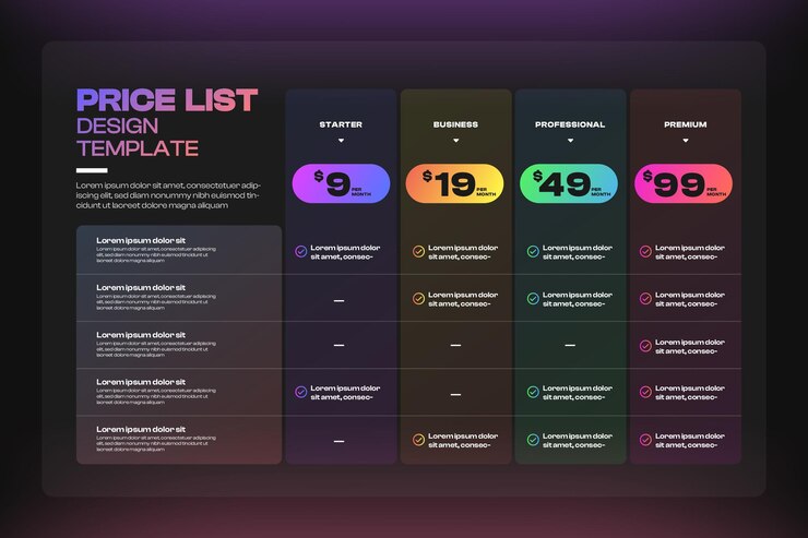 Vector plantilla de lista de precios 02