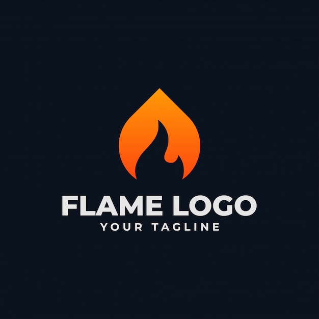 Plantilla de logo abstracto de llama