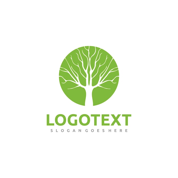 Plantilla de logo de árbol verde
