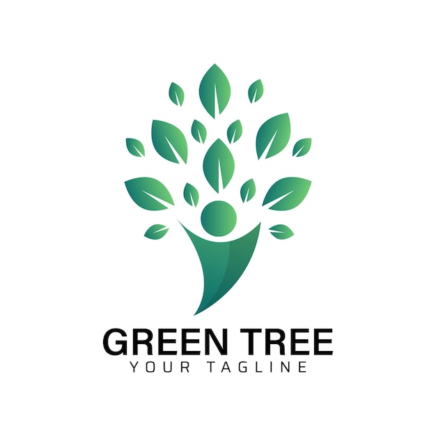 Plantilla de logo de árbol verde