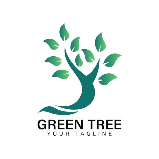 Plantilla de logo de árbol verde