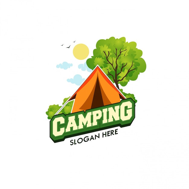 plantilla logo camping vector illustration