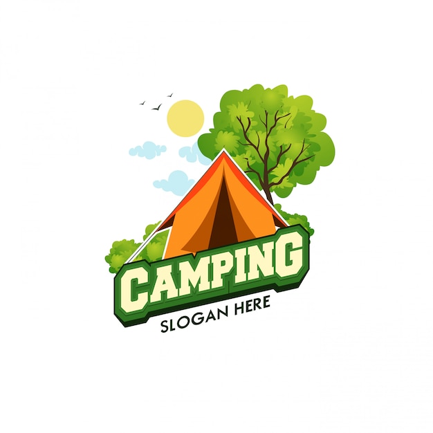 Plantilla logo camping vector illustration