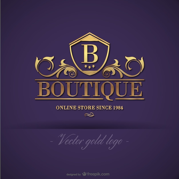 Vector plantilla de logo dorado de boutique