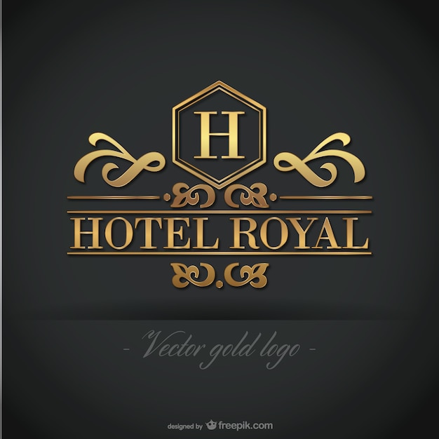 Vector plantilla de logo dorado de hotel