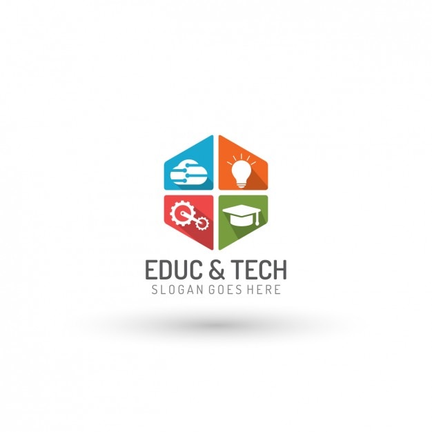 Plantilla de logo de educación y tecnología