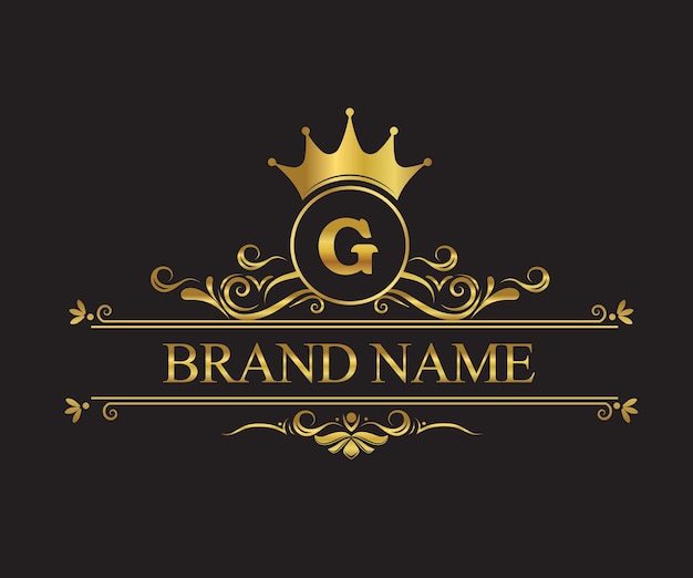 Plantilla de logo elegante dorado