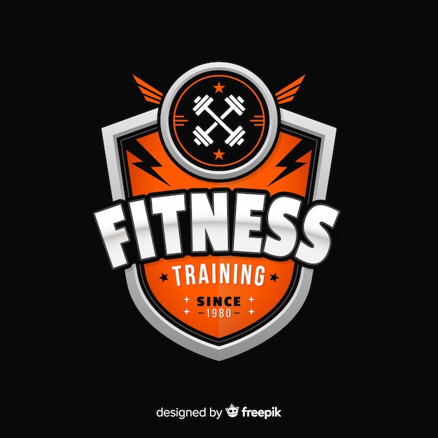 Plantilla de logo de fitness en diseño plano