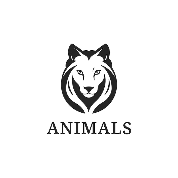 Plantilla de logo de lobo