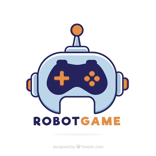 Plantilla de logo de videojuego con mando de juego
