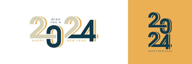 Plantilla de logotipo 2024 con concepto de carta