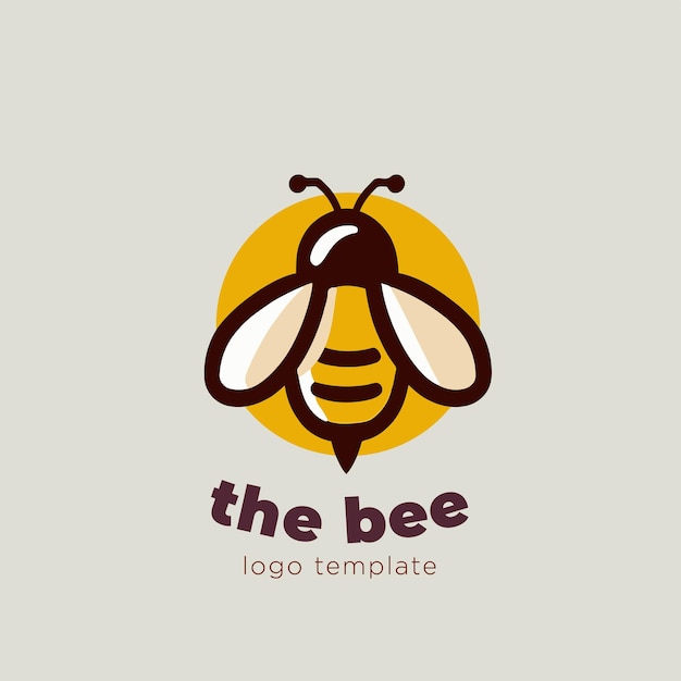 Plantilla de logotipo de abeja Icono de logotipo de abeja Ilustración de vector de abeja
