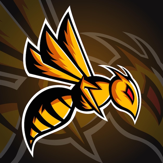 Vector plantilla de logotipo de abeja, logotipo de esport