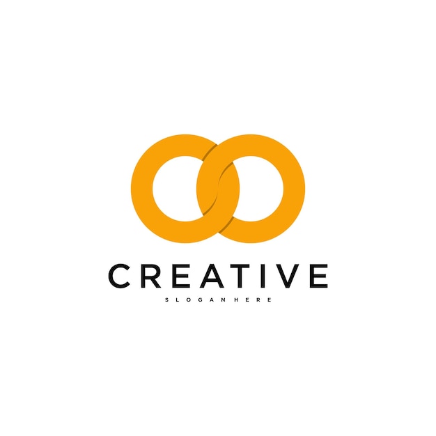 plantilla de logotipo abstracto círculo infinito vector premium