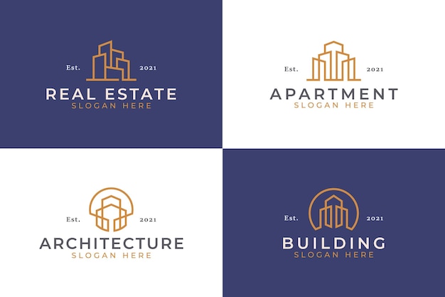 Plantilla de logotipo abstracto de edificio creativo