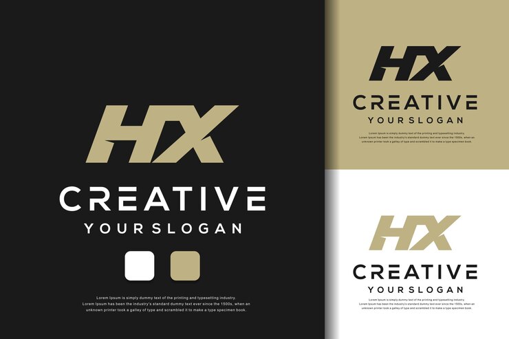 Vector plantilla de logotipo abstracto letra hx