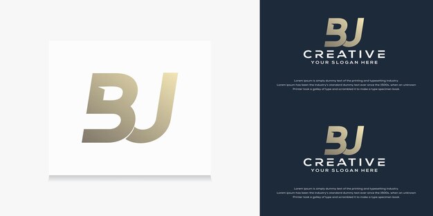 Plantilla de logotipo abstracto letra inicial bj