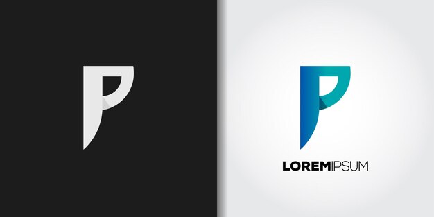 Plantilla de logotipo abstracto letra p